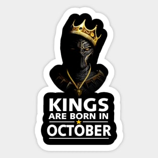 Kings Are Born In October Birthday Gift For Lover Panther Sticker